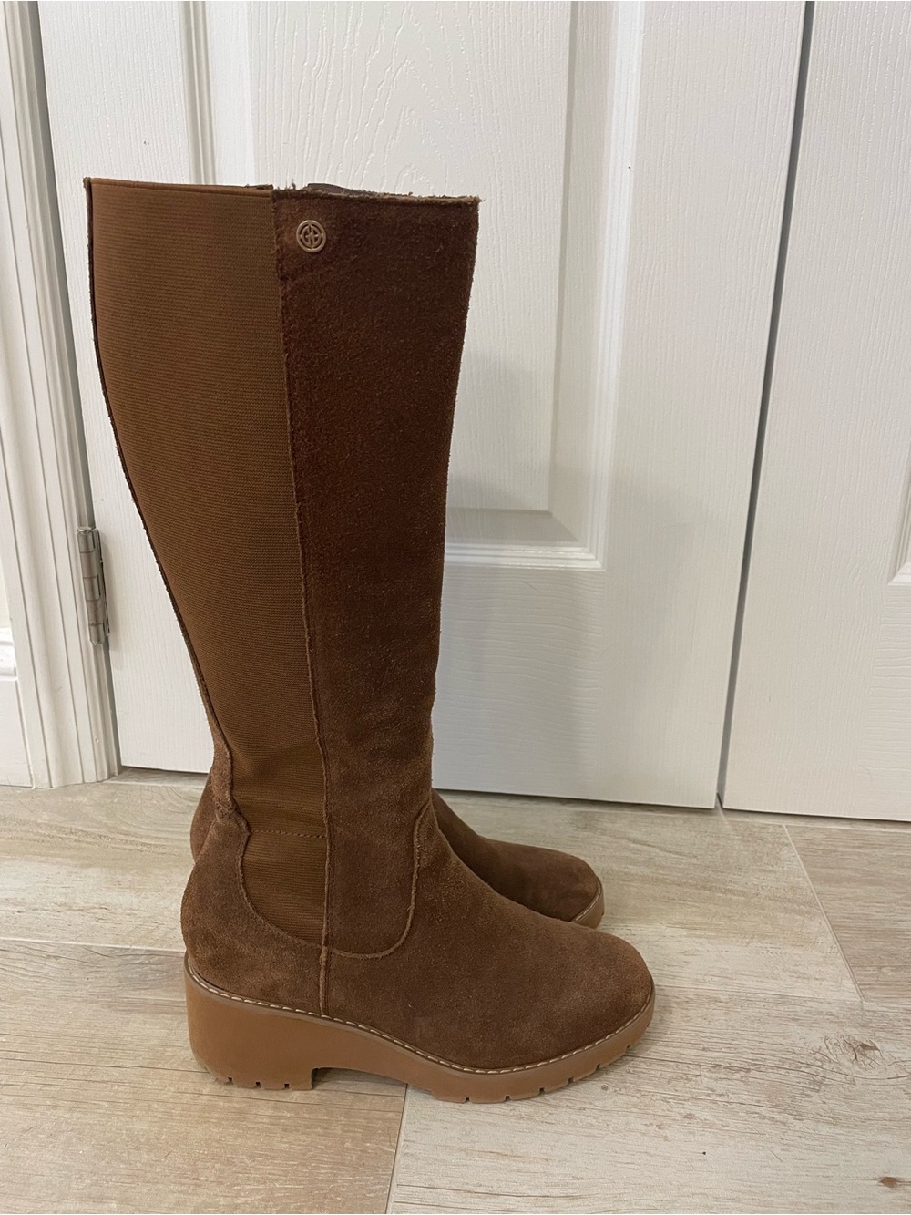 Giani Bernini Brown Suede Knee-High Platform Boots